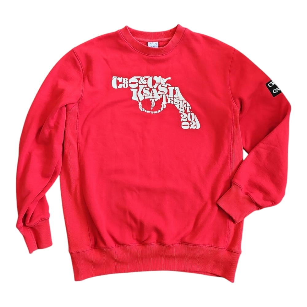 Crooks & Castles Red Snub Text Men's Graphic Sweatshirt Size Large